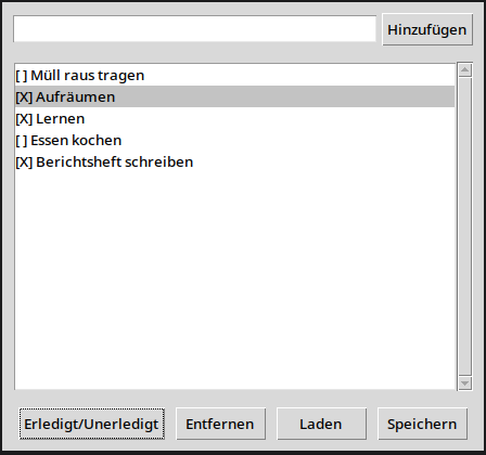 Screenshot der einfachen To-Do-Liste